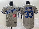 Men's Los Angeles Dodgers #33 James Outman Grey Flex Base Stitched Jersey,baseball caps,new era cap wholesale,wholesale hats