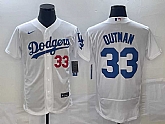 Men's Los Angeles Dodgers #33 James Outman White Flex Base Stitched Jersey,baseball caps,new era cap wholesale,wholesale hats