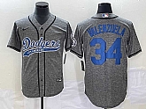Men's Los Angeles Dodgers #34 Fernando Valenzuela Grey Gridiron Cool Base Stitched Baseball Jersey,baseball caps,new era cap wholesale,wholesale hats
