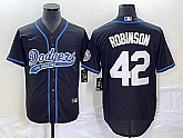 Men's Los Angeles Dodgers #42 Jackie Robinson Black With Patch Cool Base Stitched Baseball Jersey,baseball caps,new era cap wholesale,wholesale hats