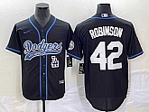 Men's Los Angeles Dodgers #42 Jackie Robinson Black With Patch Cool Base Stitched Jersey,baseball caps,new era cap wholesale,wholesale hats