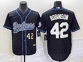 Men's Los Angeles Dodgers #42 Jackie Robinson Number Black With Patch Cool Base Stitched Baseball Jersey,baseball caps,new era cap wholesale,wholesale hats