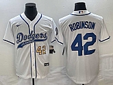 Men's Los Angeles Dodgers #42 Jackie Robinson Number White With Patch Cool Base Stitched Baseball Jersey,baseball caps,new era cap wholesale,wholesale hats