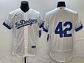 Men's Los Angeles Dodgers #42 Jackie Robinson White City Connect Flex Base Stitched Baseball Jersey,baseball caps,new era cap wholesale,wholesale hats