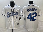 Men's Los Angeles Dodgers #42 Jackie Robinson White With Patch Cool Base Stitched Jersey,baseball caps,new era cap wholesale,wholesale hats
