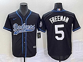 Men's Los Angeles Dodgers #5 Freddie Freeman Black Cool Base Stitched Jersey,baseball caps,new era cap wholesale,wholesale hats