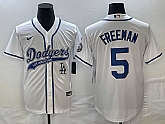Men's Los Angeles Dodgers #5 Freddie Freeman White Cool Base Stitched Baseball Jersey,baseball caps,new era cap wholesale,wholesale hats