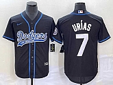 Men's Los Angeles Dodgers #7 Julio Urias Black With Patch Cool Base Stitched Jersey,baseball caps,new era cap wholesale,wholesale hats
