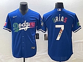 Men's Los Angeles Dodgers #7 Julio Urias Number Blue Cool Base Stitched Jersey,baseball caps,new era cap wholesale,wholesale hats