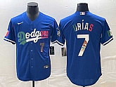 Men's Los Angeles Dodgers #7 Julio Urias Number Blue Cool Base Stitched Jerseys,baseball caps,new era cap wholesale,wholesale hats