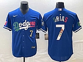 Men's Los Angeles Dodgers #7 Julio Urias Number Blue Cool Base Stitched MLB Jerseys,baseball caps,new era cap wholesale,wholesale hats