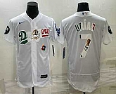 Men's Los Angeles Dodgers #7 Julio Urias White With Vin Scully Patch Flex Base Stitched Baseball Jersey,baseball caps,new era cap wholesale,wholesale hats