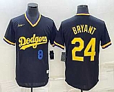 Men's Los Angeles Dodgers #8 #24 Kobe Bryant Number Black Stitched Pullover Throwback Nike Jersey,baseball caps,new era cap wholesale,wholesale hats