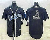 Men's Los Angeles Dodgers Big Logo Black Cool Base Stitched Baseball Jersey,baseball caps,new era cap wholesale,wholesale hats