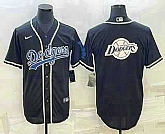 Men's Los Angeles Dodgers Big Logo Black Cool Base Stitched Jersey,baseball caps,new era cap wholesale,wholesale hats