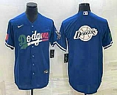 Men's Los Angeles Dodgers Big Logo Navy Blue Pinstripe Stitched MLB Cool Base Nike Jerseys,baseball caps,new era cap wholesale,wholesale hats