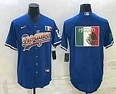 Men's Los Angeles Dodgers Big Logo Rainbow Blue Cool Base Nike Jersey,baseball caps,new era cap wholesale,wholesale hats