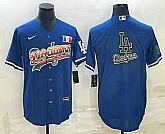 Men's Los Angeles Dodgers Big Logo Rainbow Blue Cool Base Nike Jerseys,baseball caps,new era cap wholesale,wholesale hats