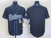 Men's Los Angeles Dodgers Black Blank With Patch Cool Base Stitched Jersey,baseball caps,new era cap wholesale,wholesale hats