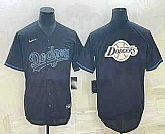 Men's Los Angeles Dodgers Black Team Big Logo Cool Base Stitched Baseball Jersey,baseball caps,new era cap wholesale,wholesale hats