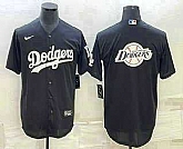 Men's Los Angeles Dodgers Black Team Big Logo Cool Base Stitched Baseball Jerseys,baseball caps,new era cap wholesale,wholesale hats