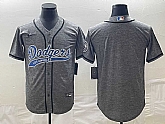 Men's Los Angeles Dodgers Blank Grey Gridiron Cool Base Stitched Baseball Jerseys,baseball caps,new era cap wholesale,wholesale hats