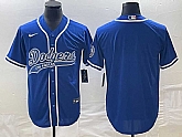 Men's Los Angeles Dodgers Blue Blank With Patch Cool Base Stitched Baseball Jersey,baseball caps,new era cap wholesale,wholesale hats