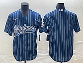 Men's Los Angeles Dodgers Blue Pinstripe Blank With Patch Cool Base Stitched Baseball Jerseys,baseball caps,new era cap wholesale,wholesale hats