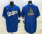 Men's Los Angeles Dodgers Blue Team Big Logo Cool Base Stitched Baseball Jersey,baseball caps,new era cap wholesale,wholesale hats