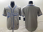 Men's Los Angeles Dodgers Grey Blank With Patch Cool Base Stitched Baseball Jersey,baseball caps,new era cap wholesale,wholesale hats