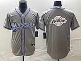 Men's Los Angeles Dodgers Grey Blank With Patch Cool Base Stitched Baseball Jerseys,baseball caps,new era cap wholesale,wholesale hats