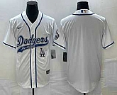 Men's Los Angeles Dodgers White Blank With Patch Cool Base Stitched Baseball Jersey,baseball caps,new era cap wholesale,wholesale hats