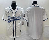 Men's Los Angeles Dodgers White Blank With Patch Cool Base Stitched Baseball Jerseys,baseball caps,new era cap wholesale,wholesale hats