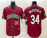 Men's Mexico #34 Fernando Valenzuela Number 2023 Red Blue World Baseball Classic Stitched Jersey,baseball caps,new era cap wholesale,wholesale hats
