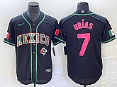 Men's Mexico #7 Julio Urias 2023 Black Pink World Classic Stitched Jersey,baseball caps,new era cap wholesale,wholesale hats
