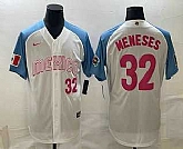 Men's Mexico Baseball #32 Joey Meneses Number 2023 White Blue World Classic Stitched Jersey,baseball caps,new era cap wholesale,wholesale hats