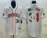 Men's Mexico Baseball #34 Fernando Valenzuela Number 2023 White World Classic Stitched Jersey,baseball caps,new era cap wholesale,wholesale hats