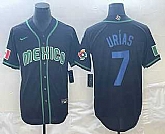 Men's Mexico Baseball #7 Julio Urias 2023 Black Blue World Classic Stitched Jersey,baseball caps,new era cap wholesale,wholesale hats