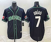 Men's Mexico Baseball #7 Julio Urias 2023 Black White World Classic Stitched Jersey,baseball caps,new era cap wholesale,wholesale hats