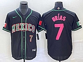 Men's Mexico Baseball #7 Julio Urias Number 2023 Black Pink World Classic Stitched Jersey3,baseball caps,new era cap wholesale,wholesale hats