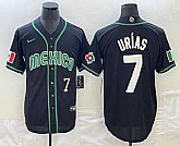 Men's Mexico Baseball #7 Julio Urias Number 2023 Black White World Classic Stitched Jersey,baseball caps,new era cap wholesale,wholesale hats