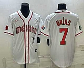 Men's Mexico Baseball #7 Julio Urias Number 2023 White World Baseball Classic Stitched Jersey,baseball caps,new era cap wholesale,wholesale hats