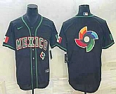 Men's Mexico Baseball 2023 Black World Big Logo Classic Stitched Jersey,baseball caps,new era cap wholesale,wholesale hats