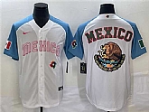 Men's Mexico Baseball 2023 White Blue Team Big Logo World Baseball Classic Stitched Jersey,baseball caps,new era cap wholesale,wholesale hats