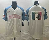 Men's Mexico Baseball 2023 White Blue World Big Logo Classic Stitched Jersey,baseball caps,new era cap wholesale,wholesale hats