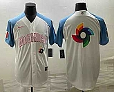 Men's Mexico Baseball Big Logo 2023 White Blue World Classic Stitched Jersey,baseball caps,new era cap wholesale,wholesale hats