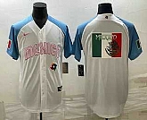 Men's Mexico Big Logo 2023 White Blue World Classic Stitched Jersey,baseball caps,new era cap wholesale,wholesale hats