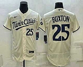 Men's Minnesota Twins #25 Byron Buxton 2023 Cream Flex Base Stitched Jersey,baseball caps,new era cap wholesale,wholesale hats
