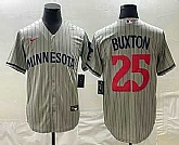Men's Minnesota Twins #25 Byron Buxton 2023 Grey Home Team Cool Base Stitched Jersey,baseball caps,new era cap wholesale,wholesale hats