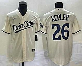 Men's Minnesota Twins #26 Max Kepler Cream 2022 City Connect Cool Base Stitched Jersey,baseball caps,new era cap wholesale,wholesale hats